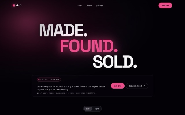 drift landing page preview