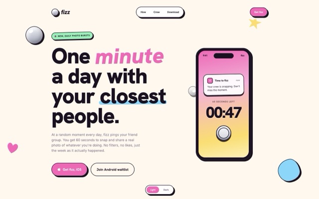 fizz landing page preview