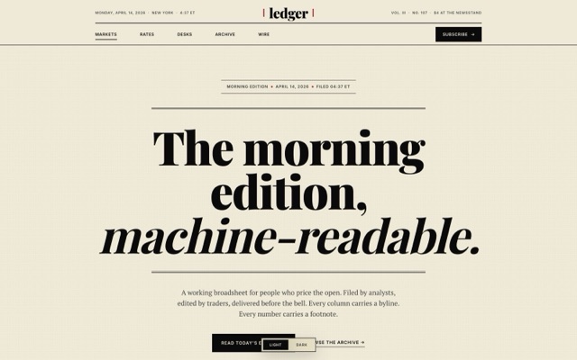 ledger landing page preview