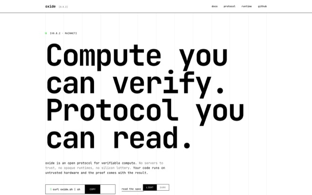 oxide landing page preview
