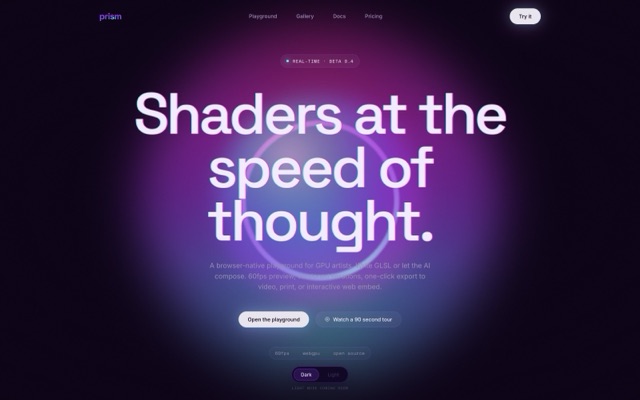 prism landing page preview